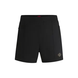 Poplin shorts with logo print