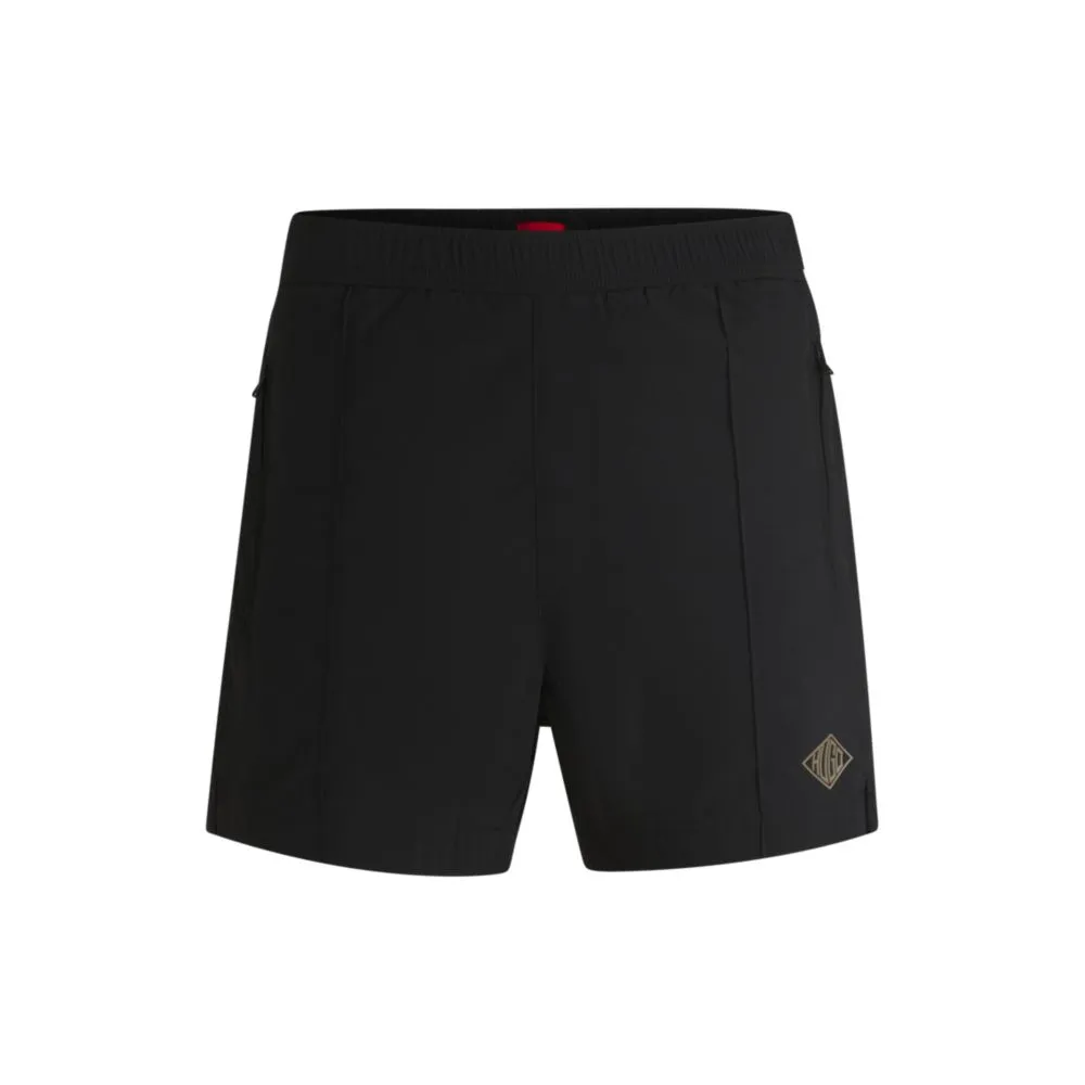 Poplin shorts with logo print