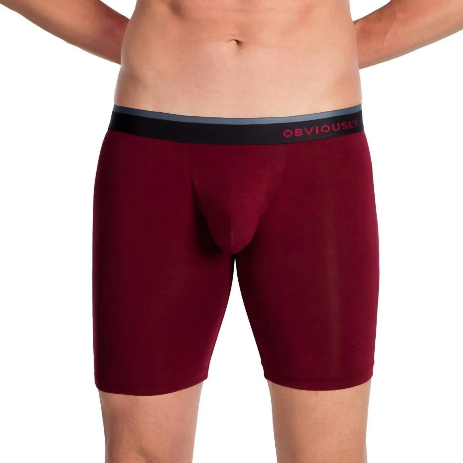 Primeman 9 Inch Leg Boxer Brief In Maroon