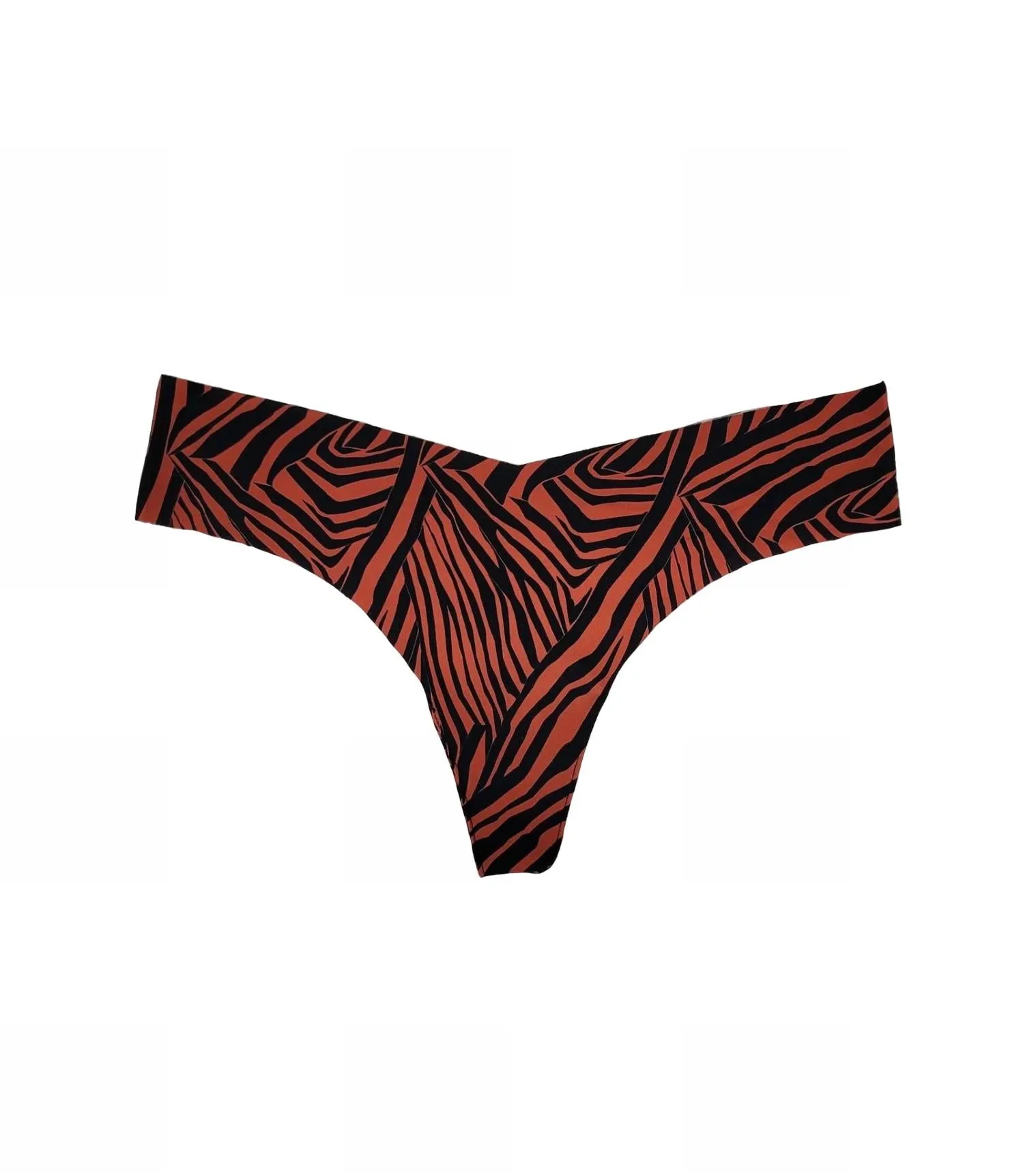 Printed Low Rise Thong In City Stripes