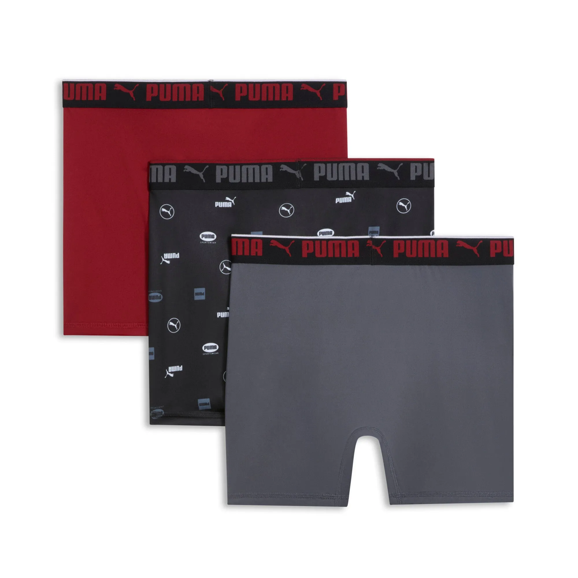 PUMA Men's Athletic Fit Logo Boxers Briefs (3 Pack)