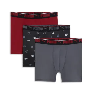 PUMA Men's Athletic Fit Logo Boxers Briefs (3 Pack)