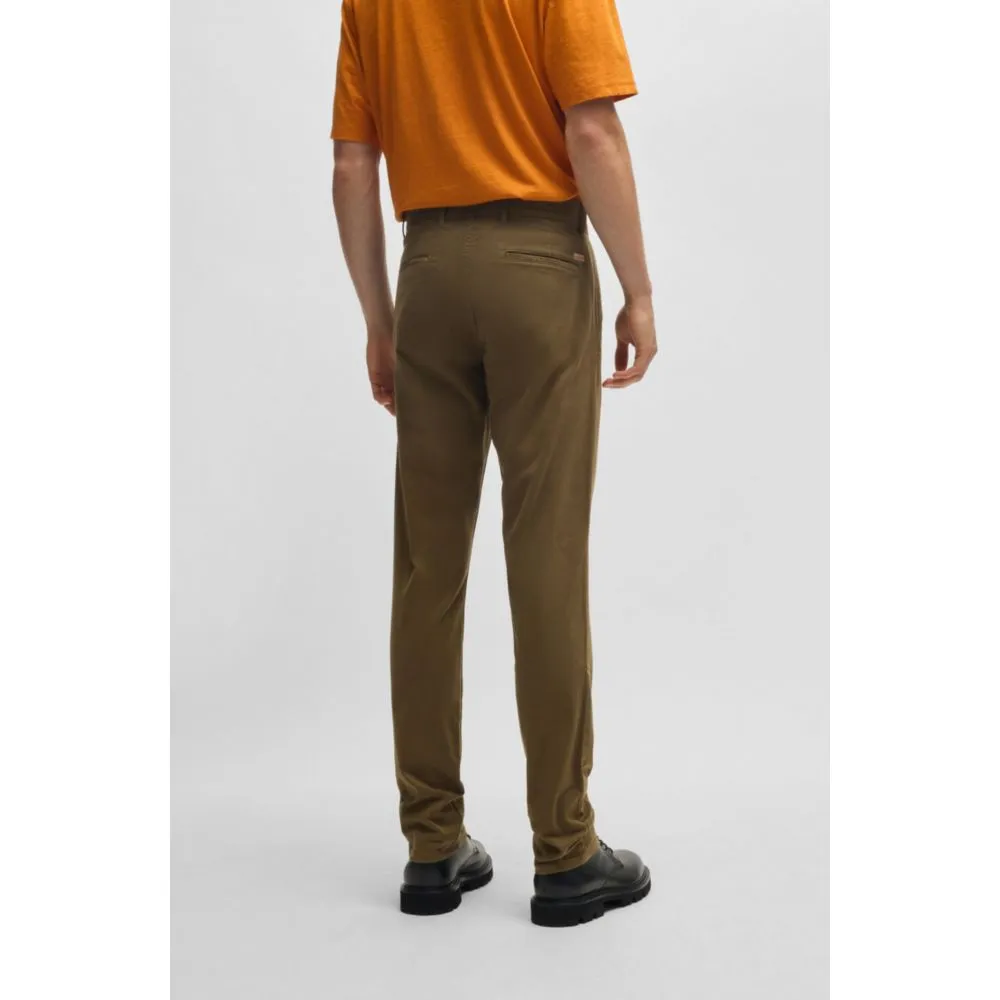 Regular-fit chinos in stretch-cotton satin
