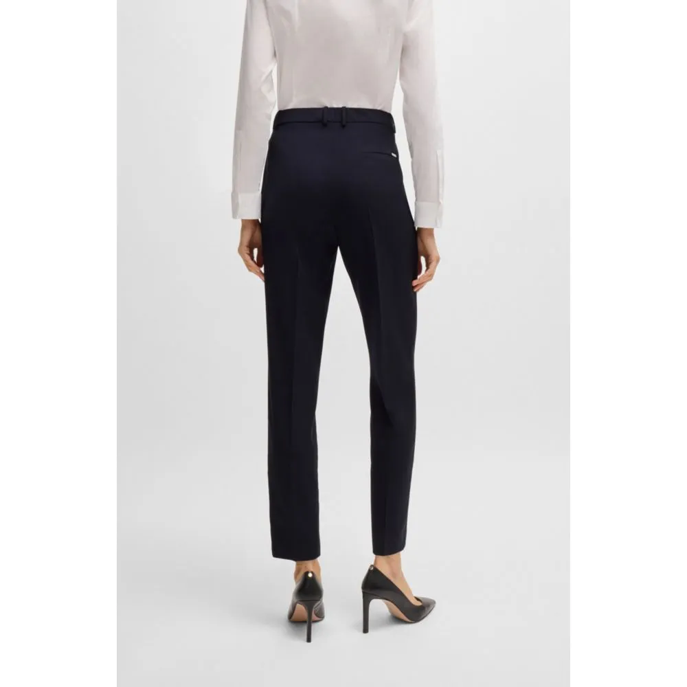 Regular-fit cropped trousers in wool