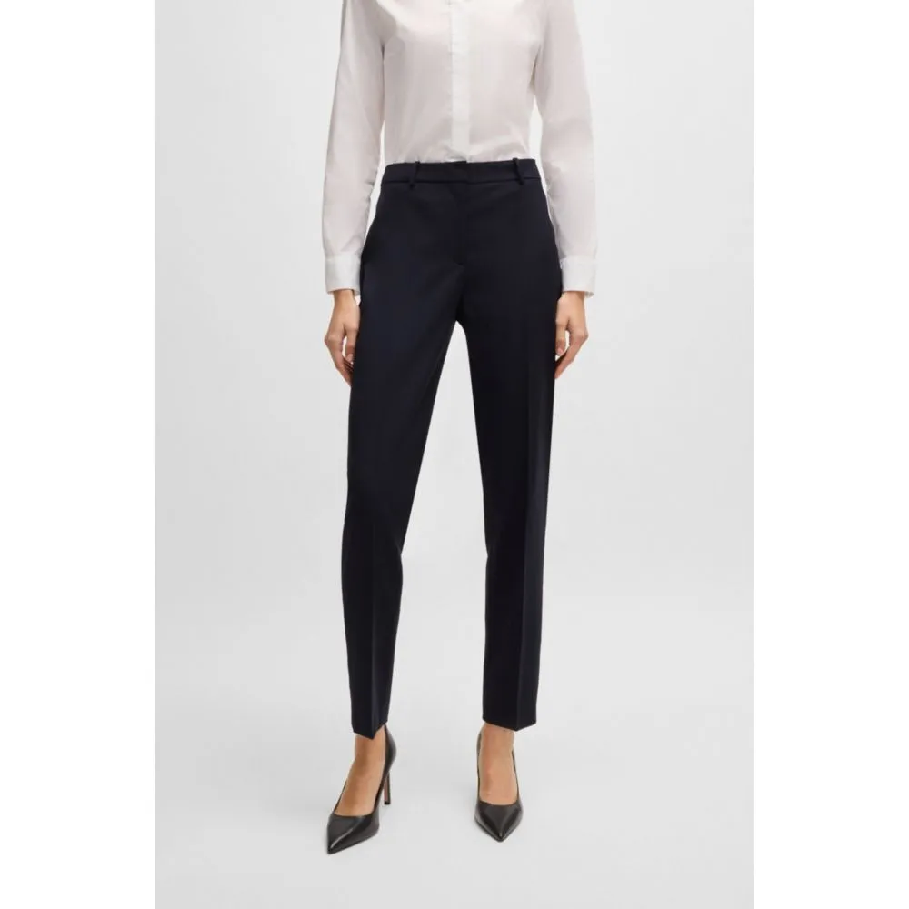 Regular-fit cropped trousers in wool