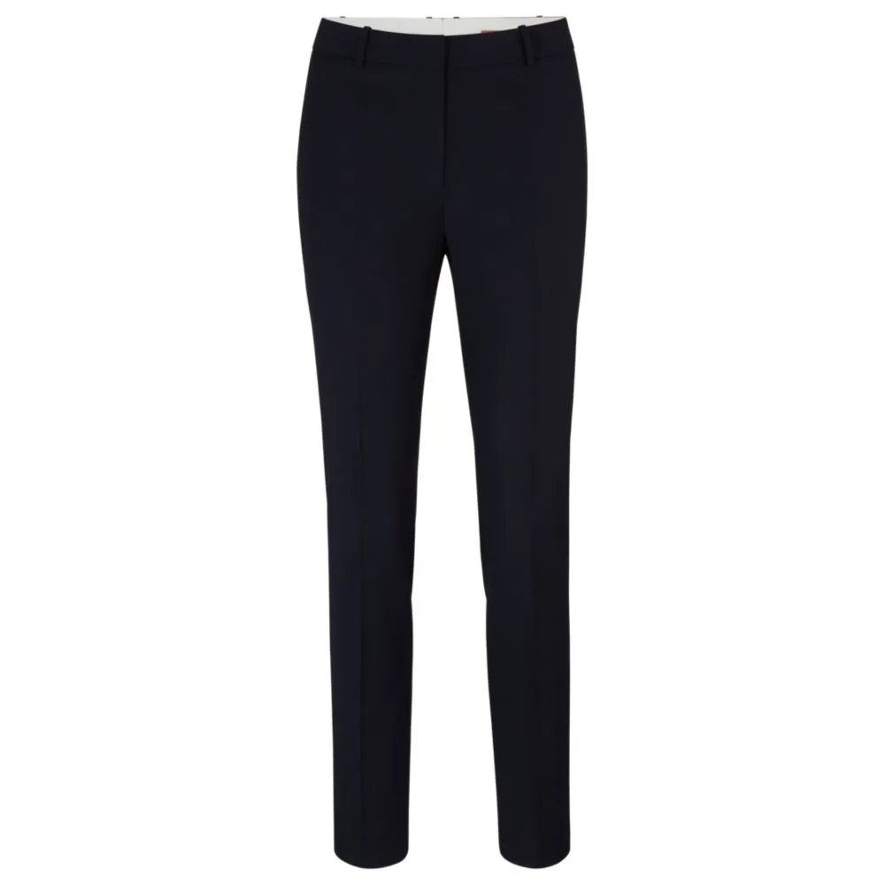 Regular-fit cropped trousers in wool