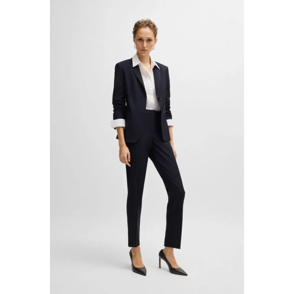 Regular-fit cropped trousers in wool