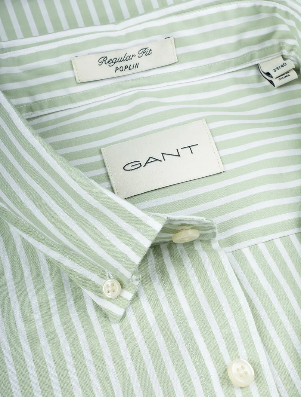 Regular Fit Poplin Stripe Shirt Milky Matcha