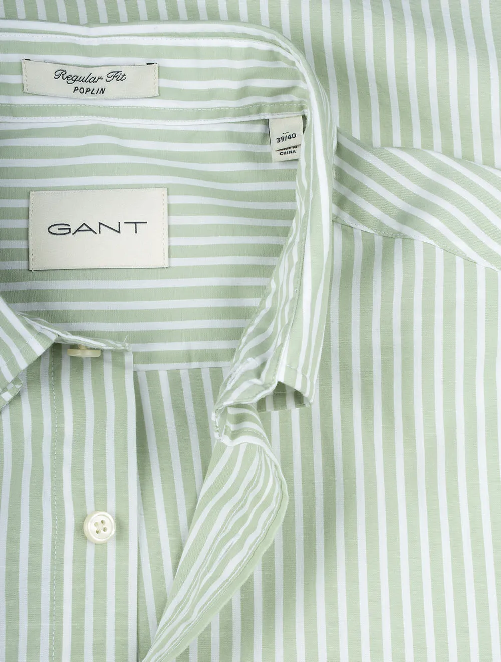 Regular Fit Poplin Stripe Shirt Milky Matcha
