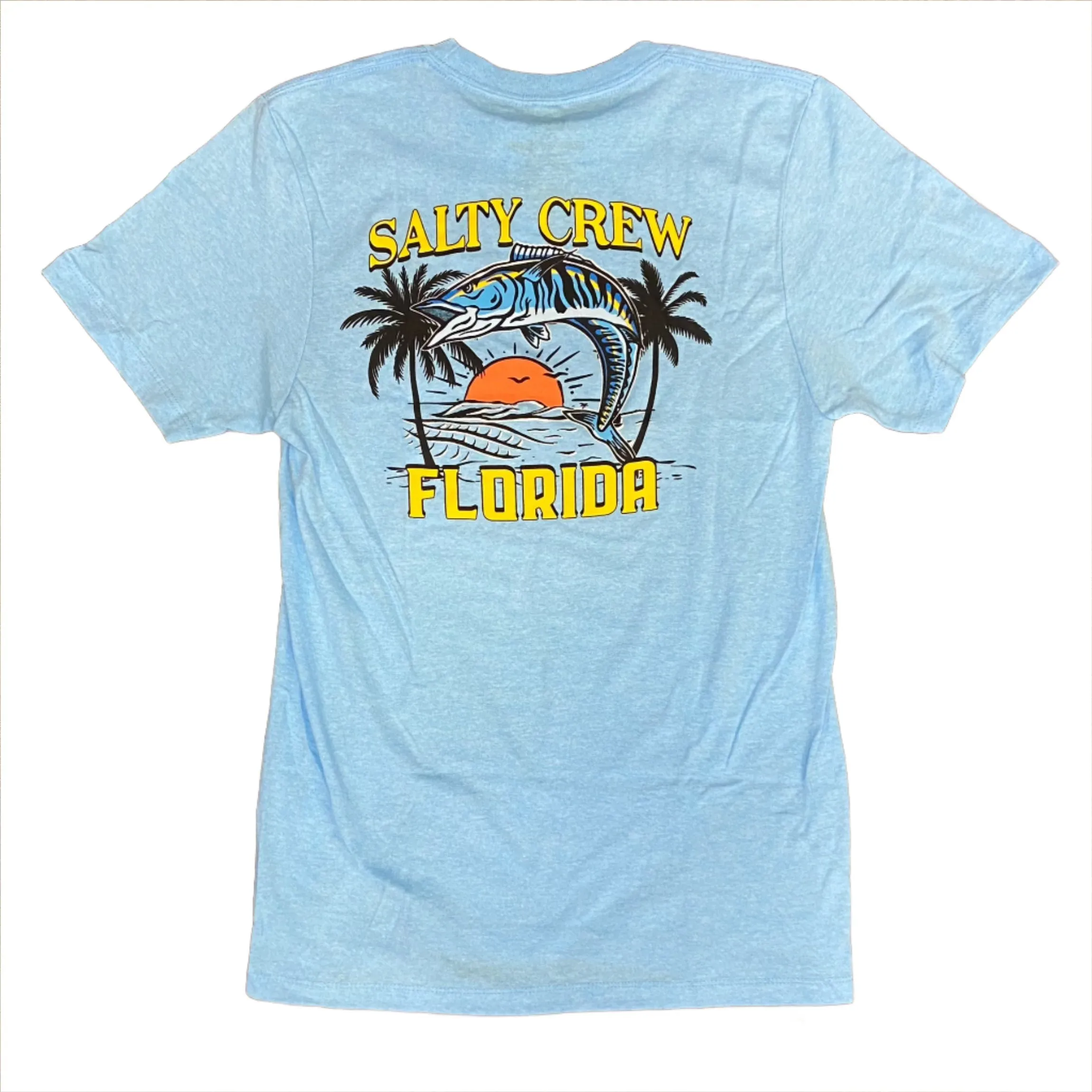 Salty Crew Florida Wahoo Men's S/S Premium Tee- Neon Sky Blue