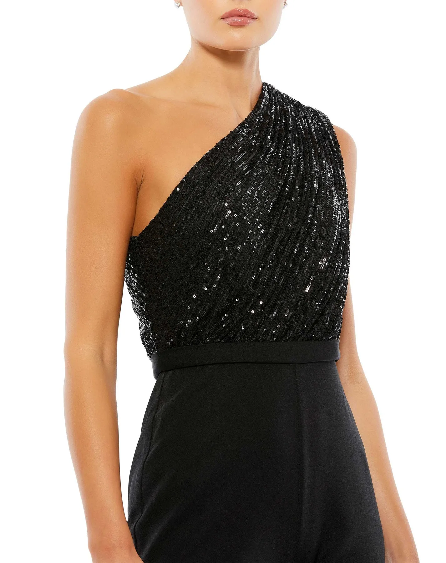 Sequined One Shoulder Jumpsuit
