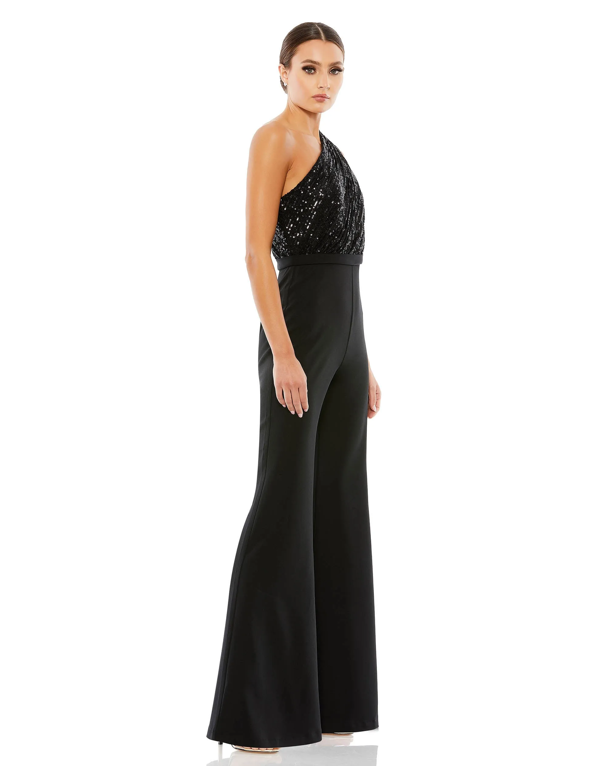 Sequined One Shoulder Jumpsuit