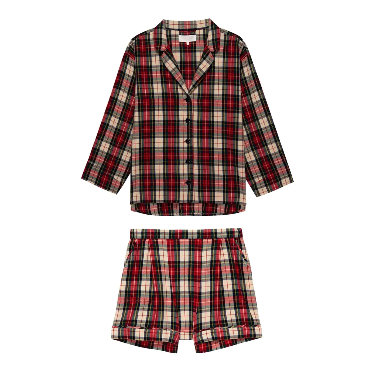 Square Short Pajama Set In Winter Cabin Plaid