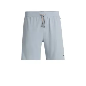 Stretch-cotton pajama shorts with logo print