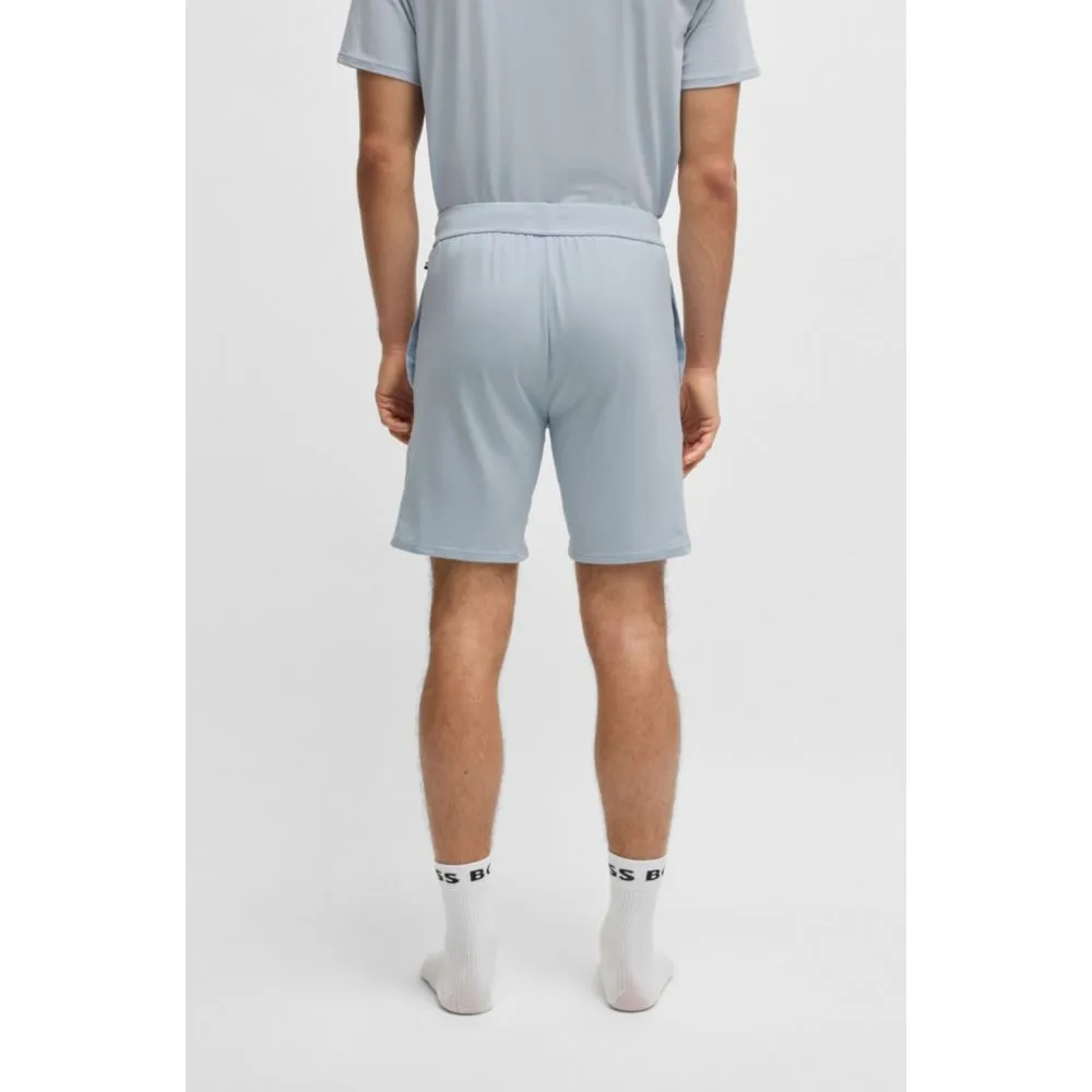 Stretch-cotton pajama shorts with logo print