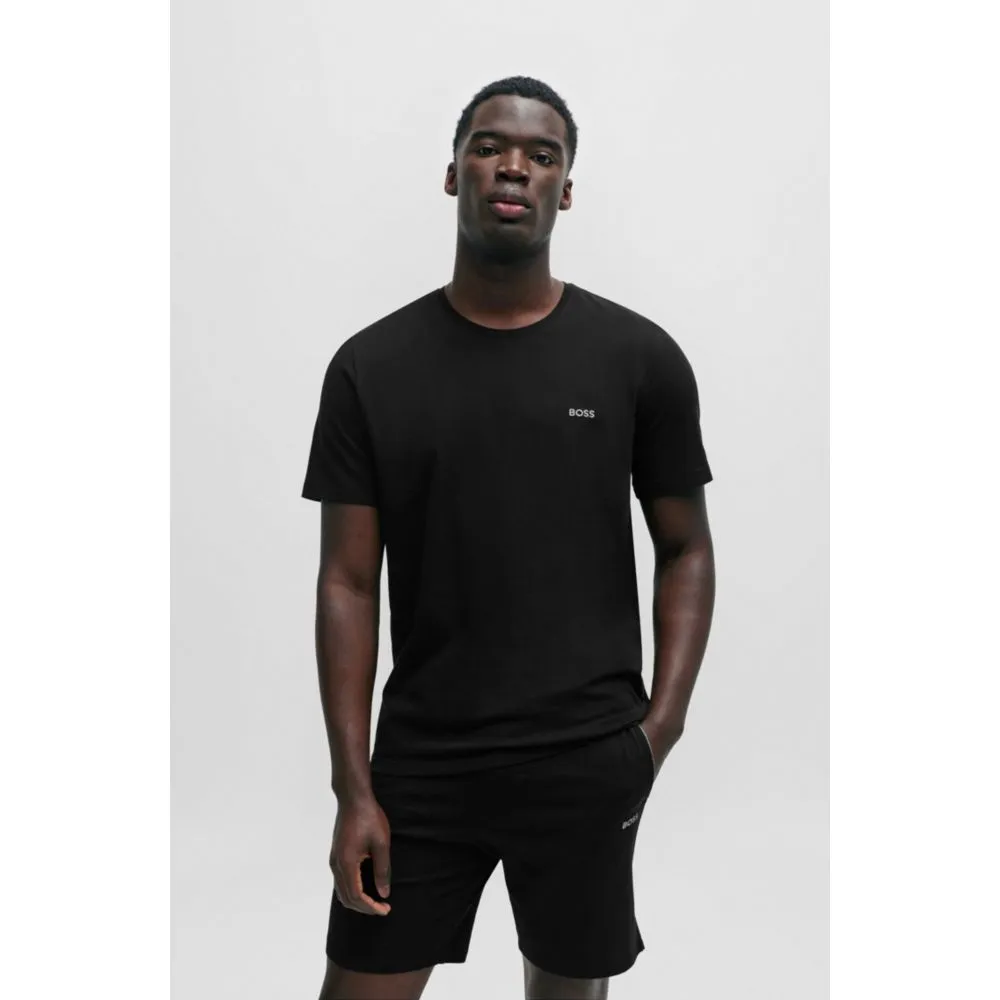 Stretch-cotton regular-fit T-shirt with logo detail