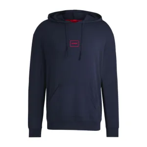 Stretch-cotton relaxed-fit hoodie with logo print
