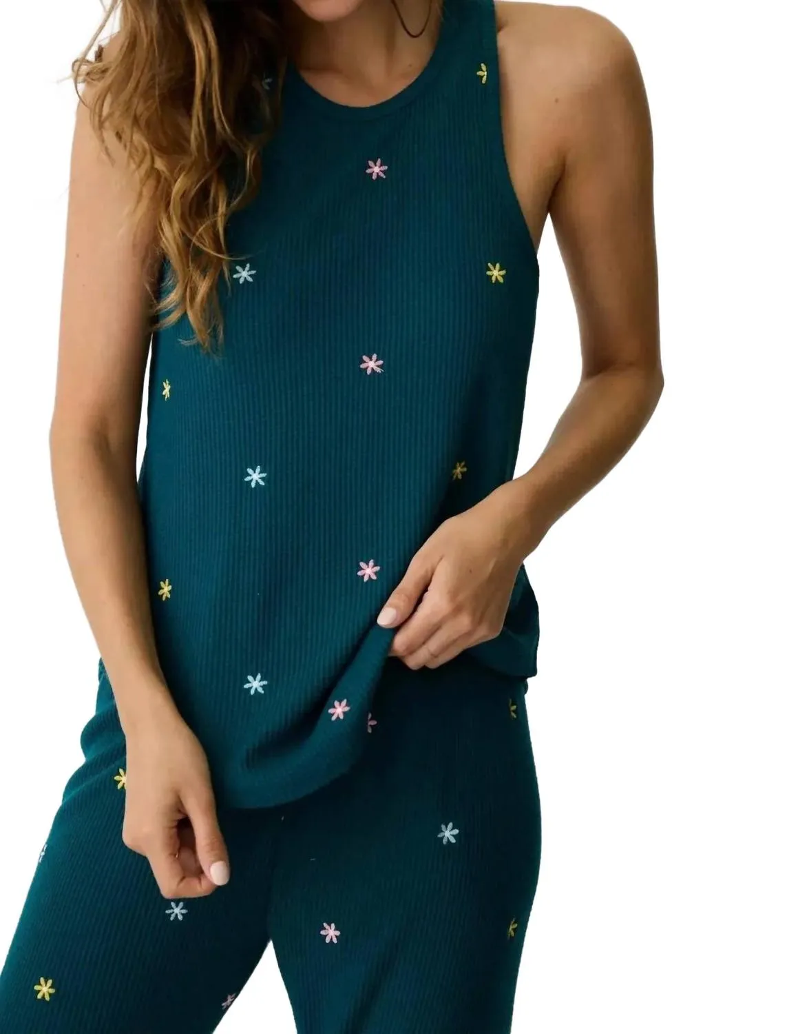 Take It Easy Lounge Tank In Teal