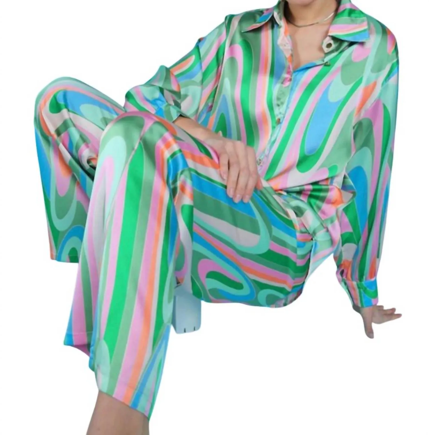 The Groovy Baby Set In Green Multi