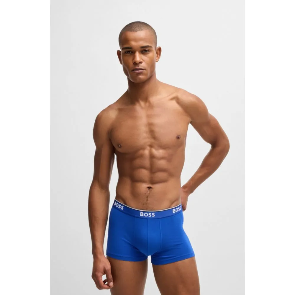 Three-pack of stretch-cotton trunks with logo waistbands