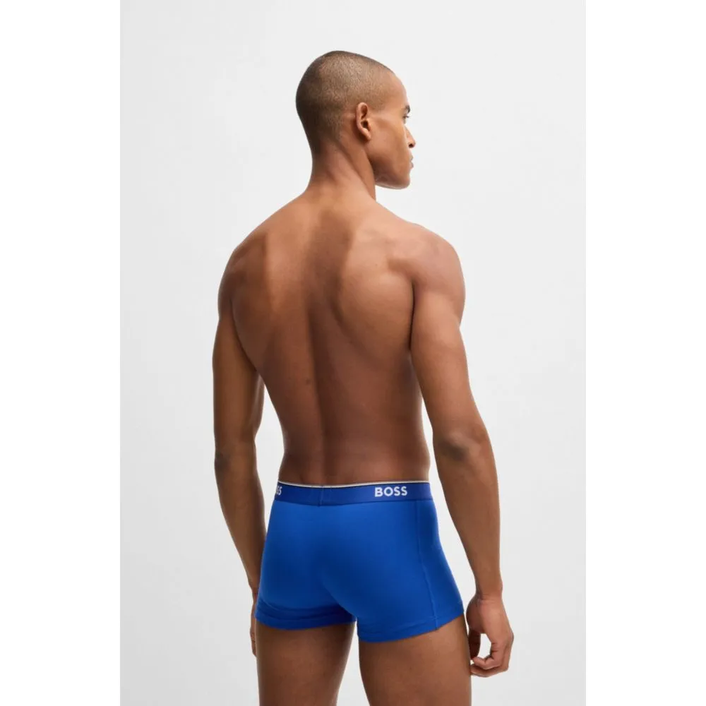 Three-pack of stretch-cotton trunks with logo waistbands