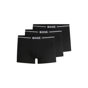 Three-pack of stretch-cotton trunks with logo waistbands