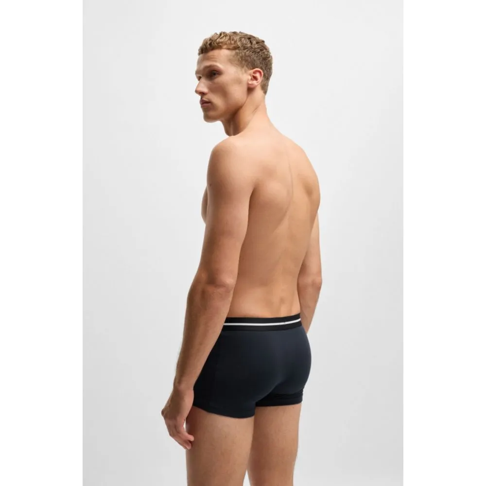 Three-pack of stretch-cotton trunks with logo waistbands