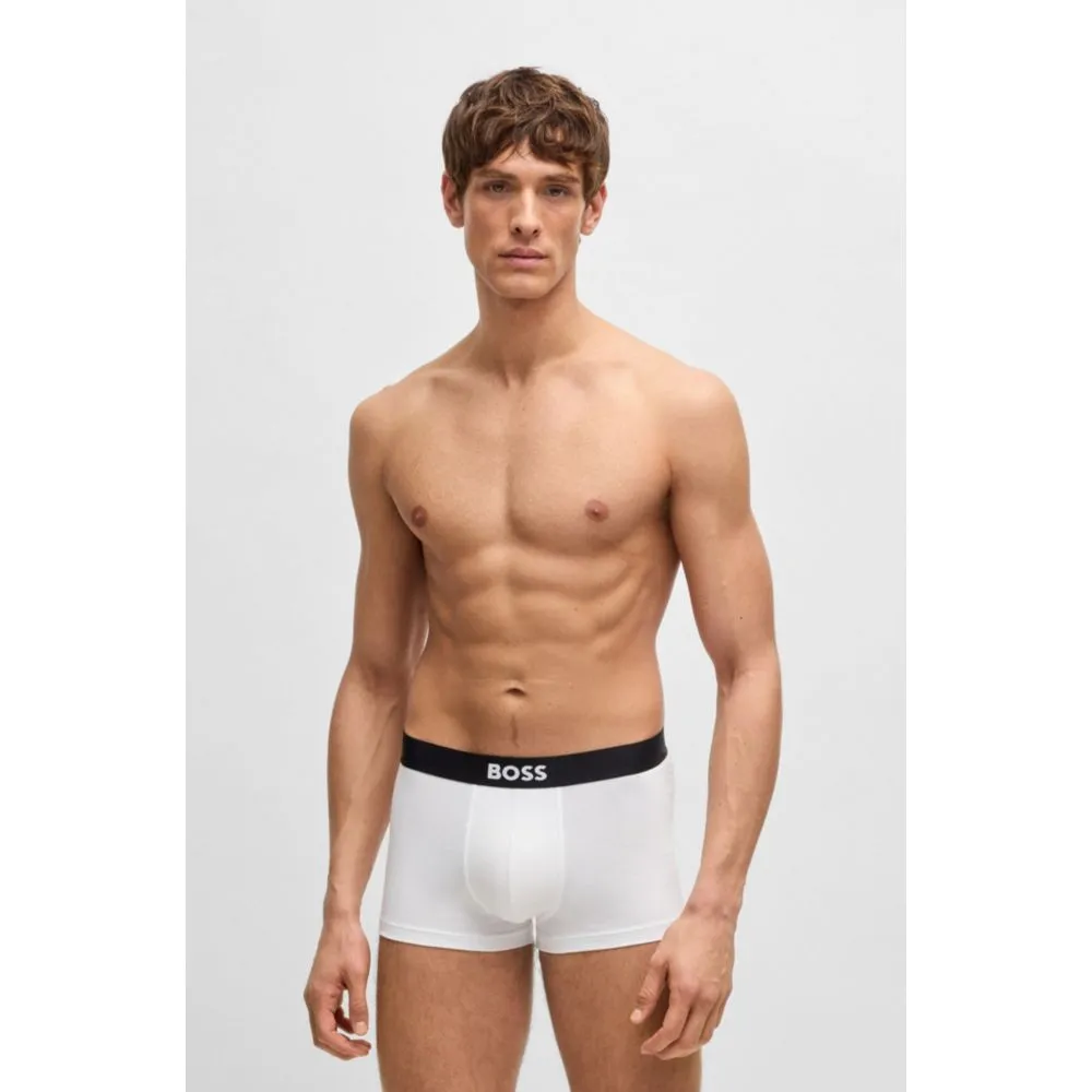 Three-pack of stretch-cotton trunks with logo waistbands