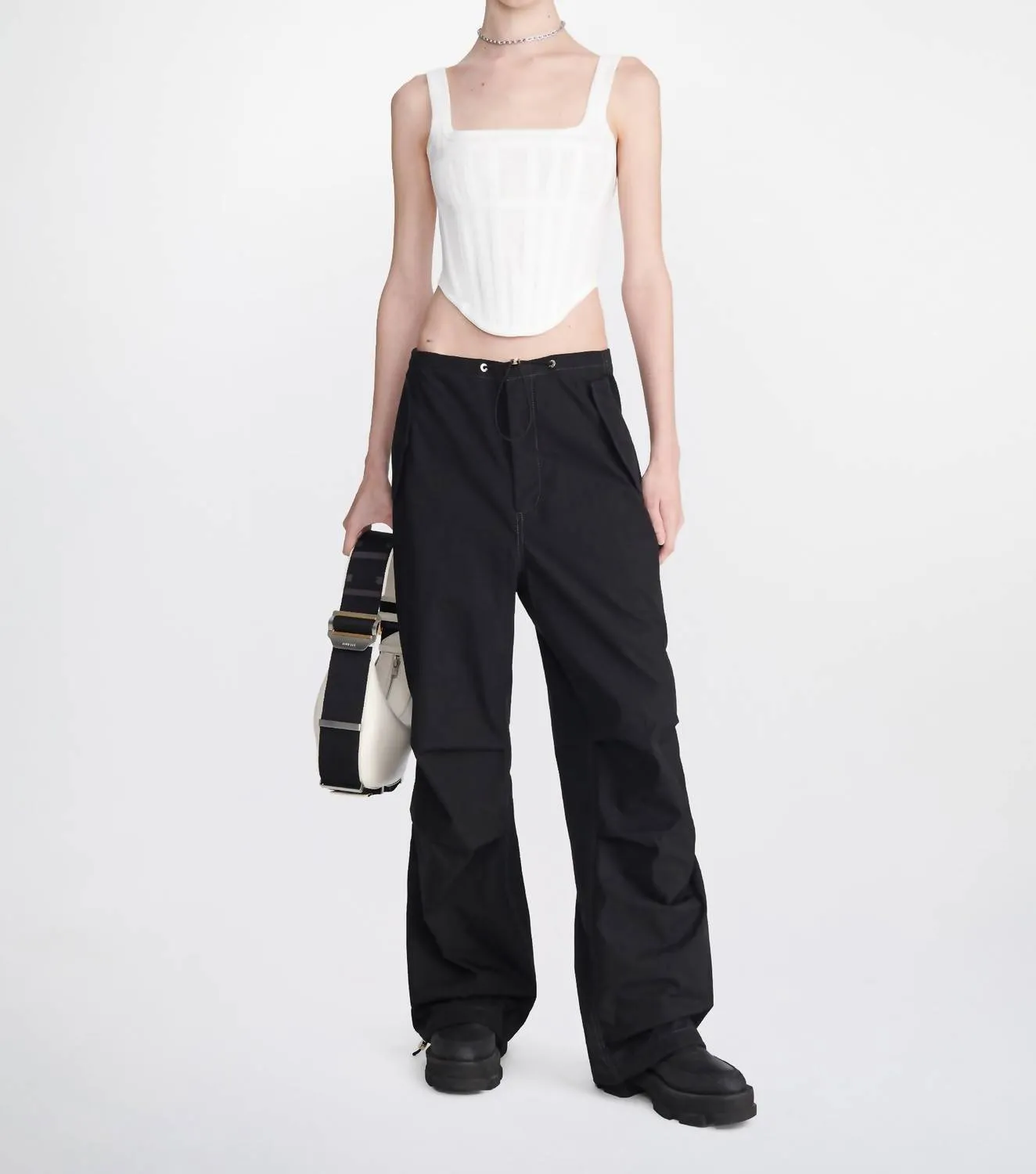 Toggle Parachute Pant In Black