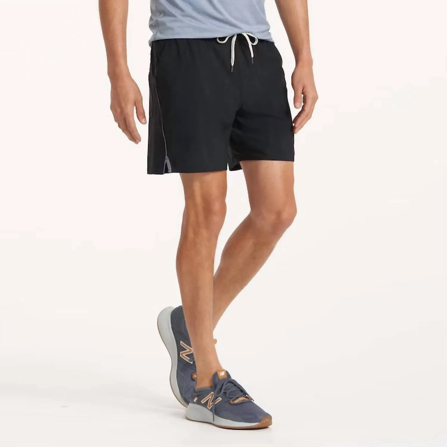 Trail Short In Black Heather Grey Stripe