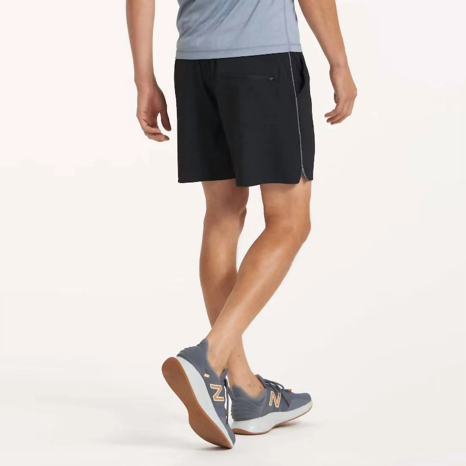 Trail Short In Black Heather Grey Stripe