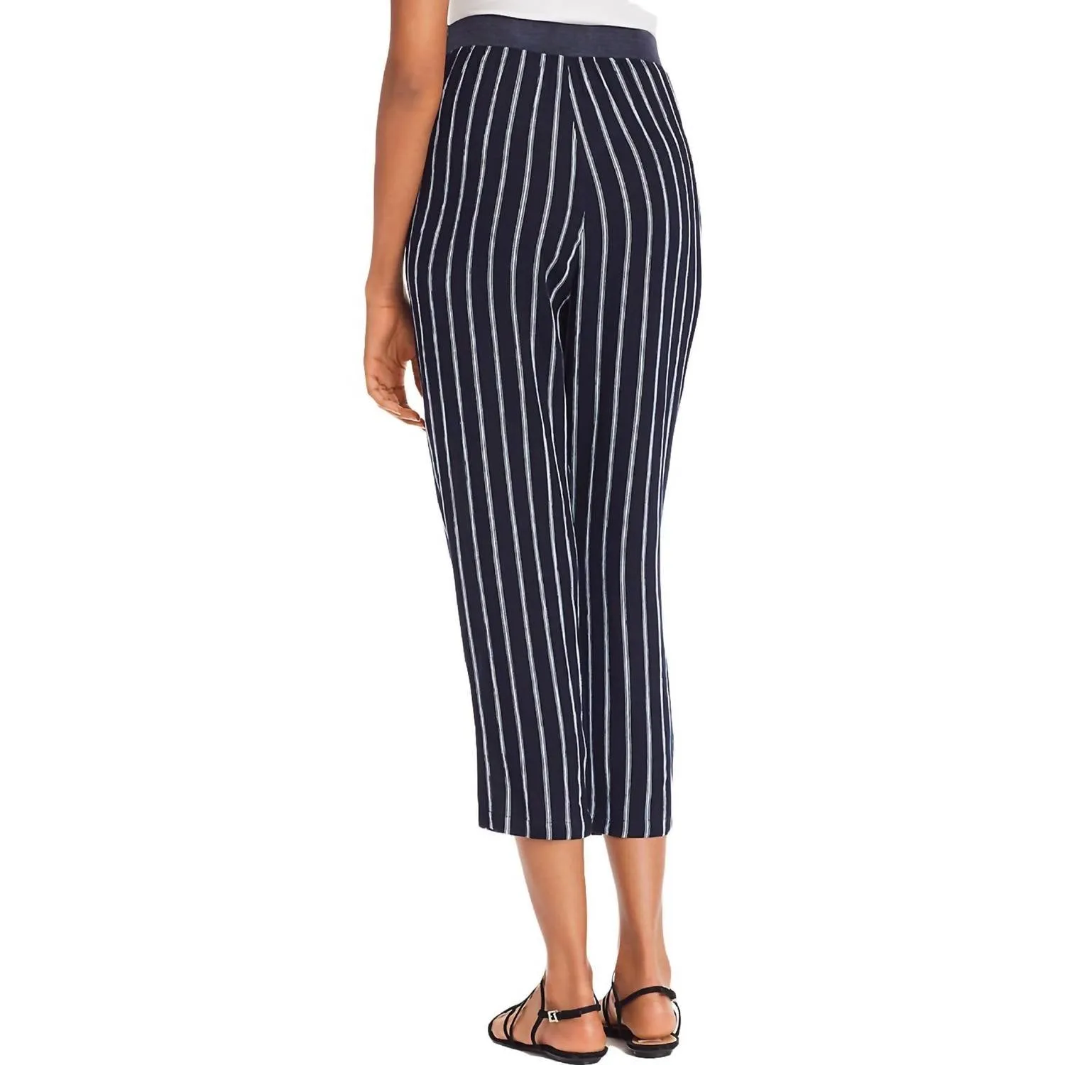 Women's Arrow Striped High Rise Straight Leg Pants In Blue