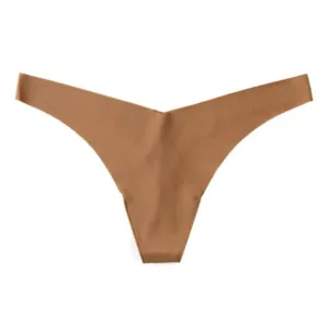 Women's Classic Solid Tiny Thong In Caramel