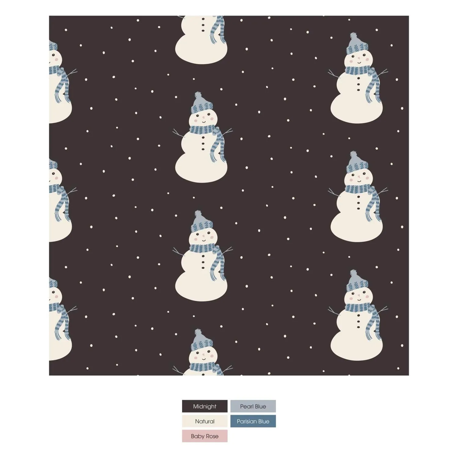 Women's Long Sleeve Tee & Pajama Pants Set In Midnight Snowman