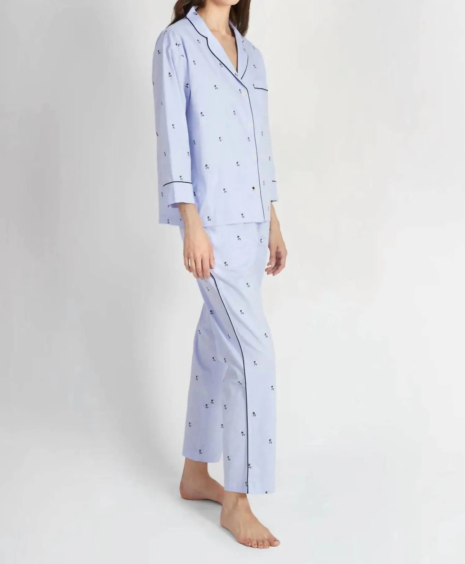 Women's Marina Sheep Pajama Set In Blue/black Sheep