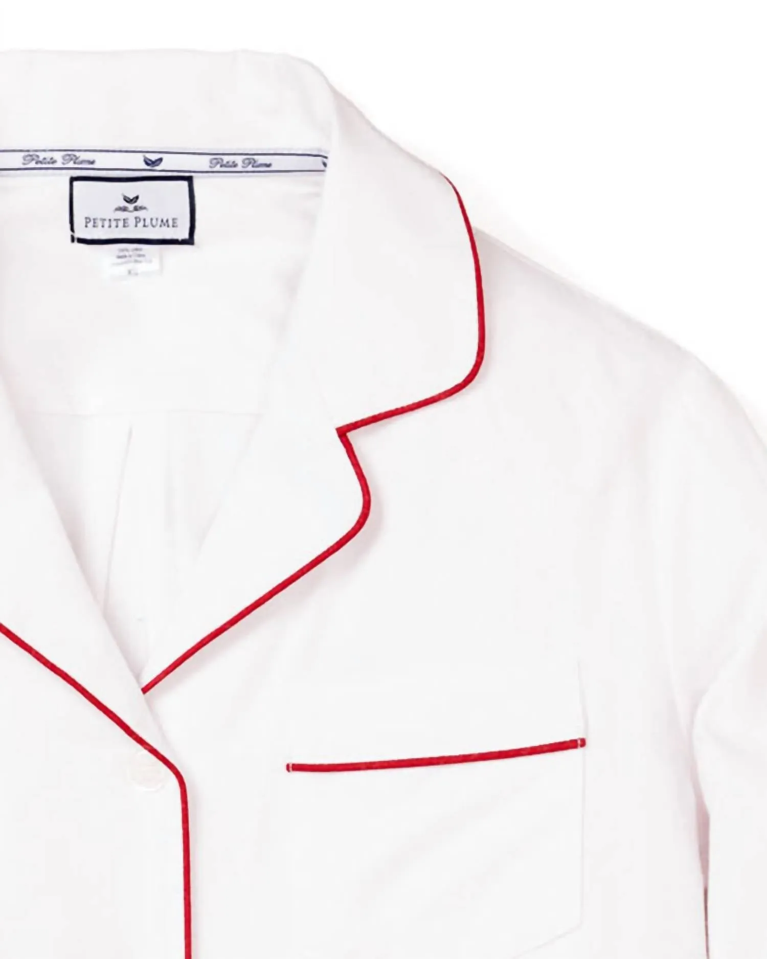 Women's Nightshirt With Red Piping In White