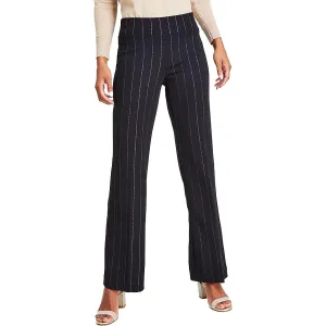 Womens Pinstripe Polyester Dress Pants