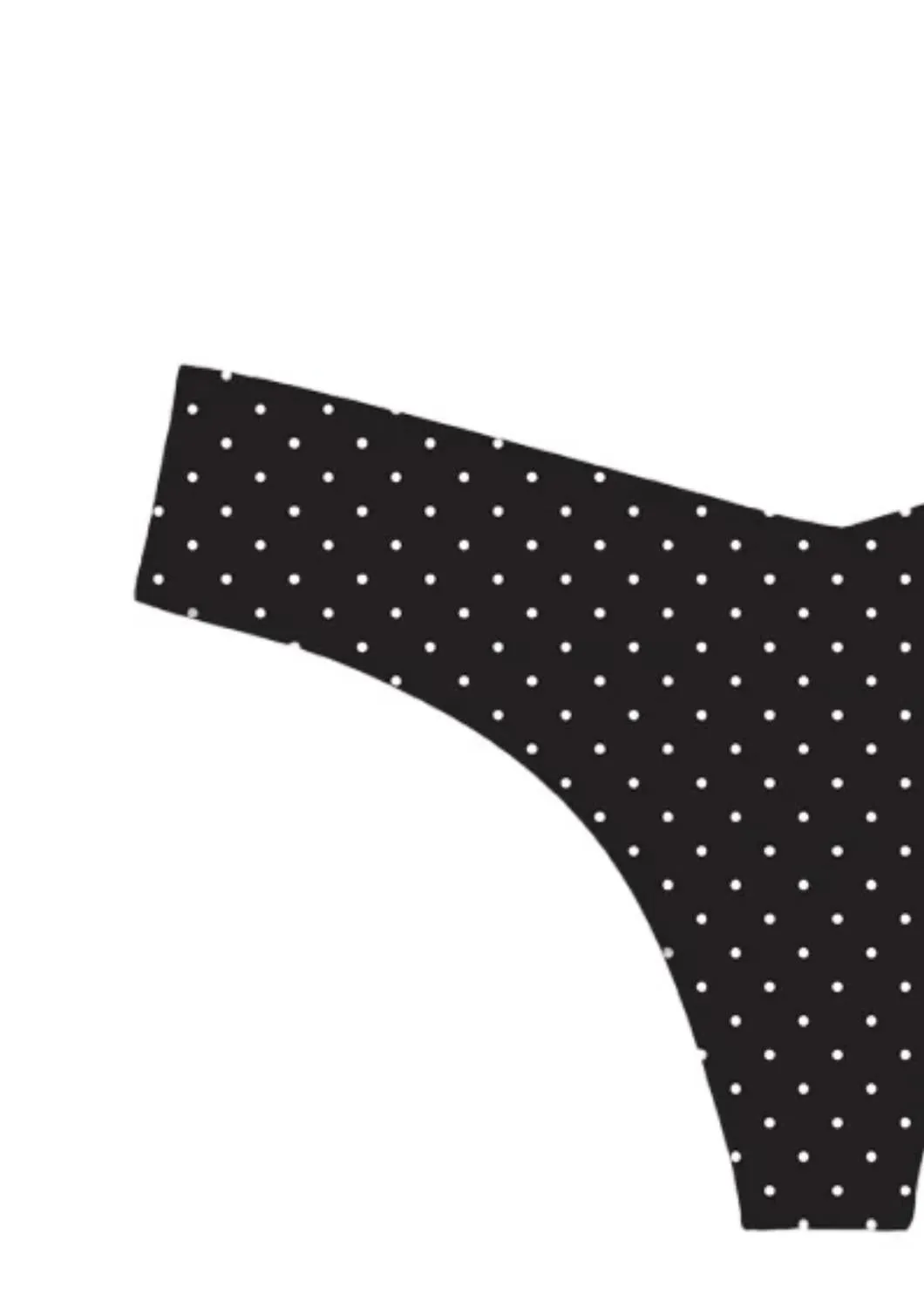Women's Printed Low Rise Tagless Thong Panty In Black & White Polka Dot
