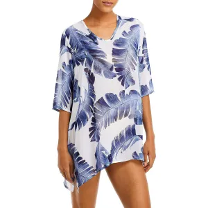 Womens Tropical Print Tunic Cover-Up