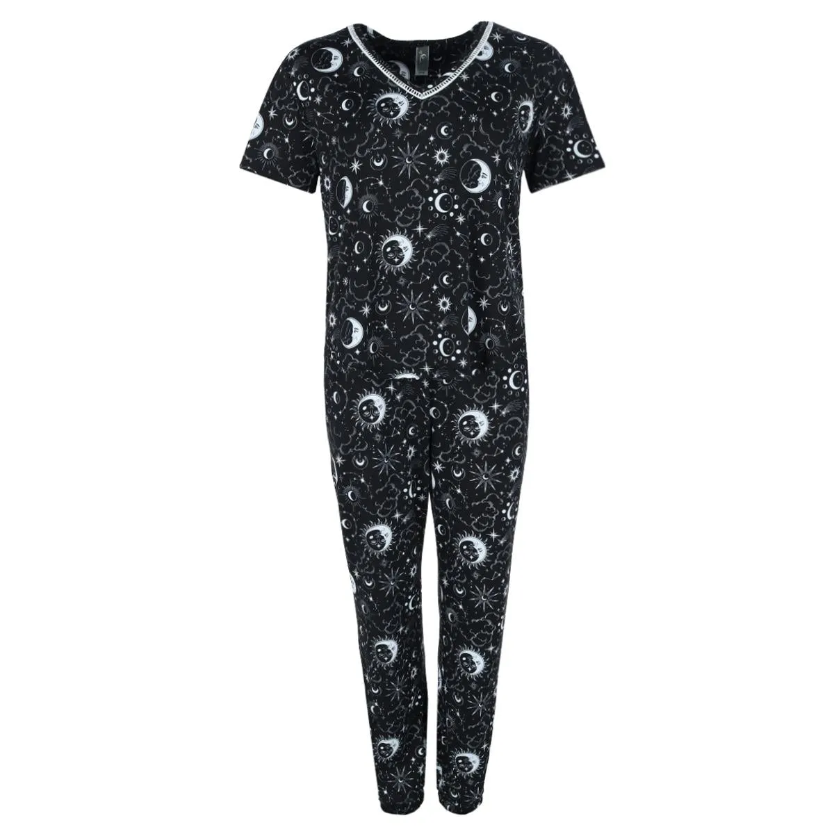 Women's V-Neck Short Sleeve Jogger Set