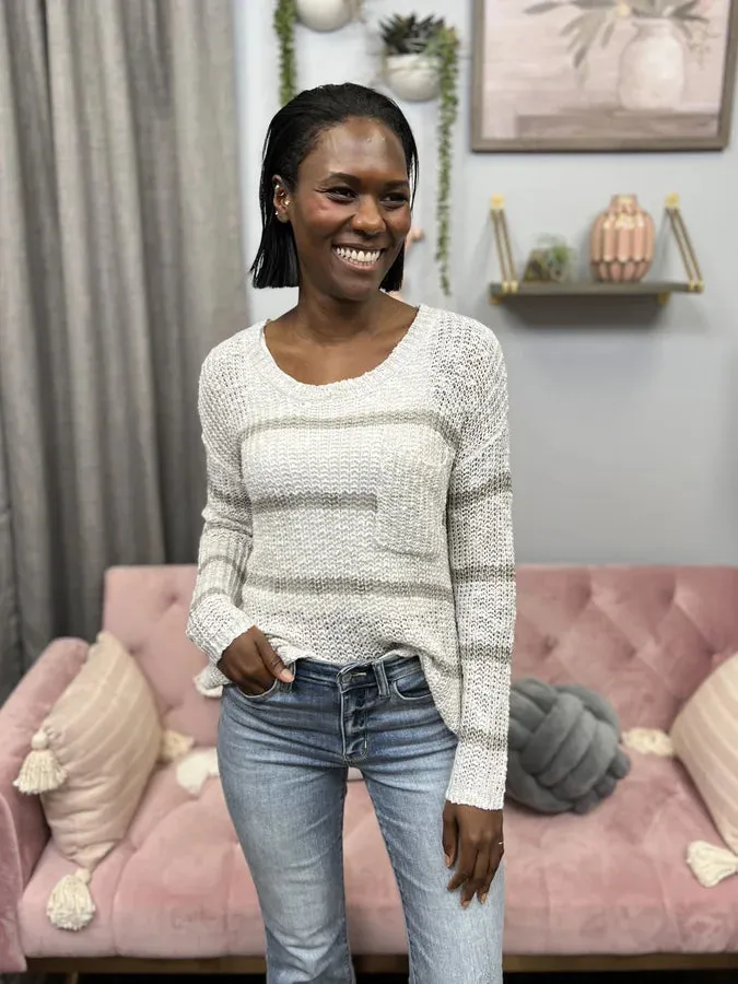 You'll Always Be Women's Open Knit Scoop Neck Hi Lo Sweater