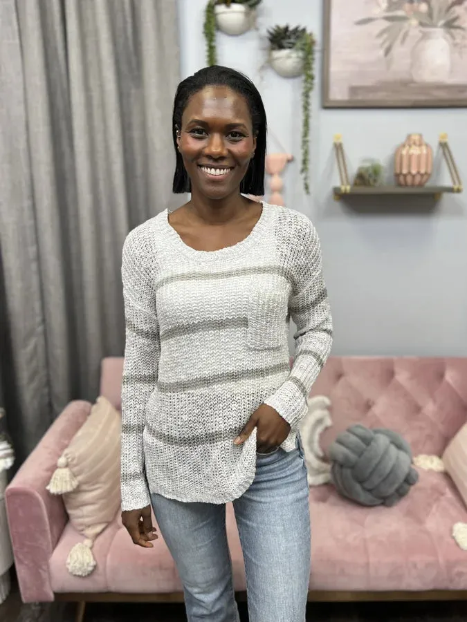 You'll Always Be Women's Open Knit Scoop Neck Hi Lo Sweater